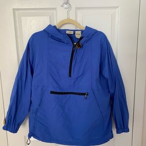 LL bean blue rain jacket